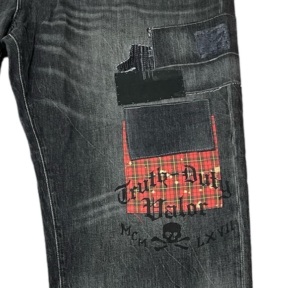 Polo Ralph Lauren New 48/32 Authentic Denim Rope Dyed Gothic Print Black BigTall - Picture 3 of 11